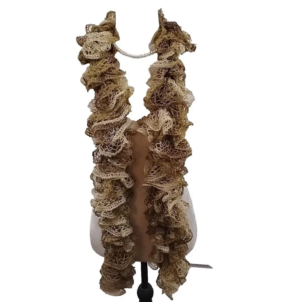 Unbranded Womens Gold Ruffle Scarf